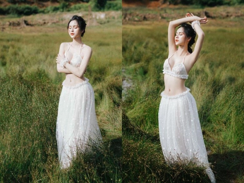 tiên nữ đăknia một thời mặc yếm táo bạo gây tranh cãi nay về quê bán bún mặc đồ bộ giá rẻ khó nhận ra - 3