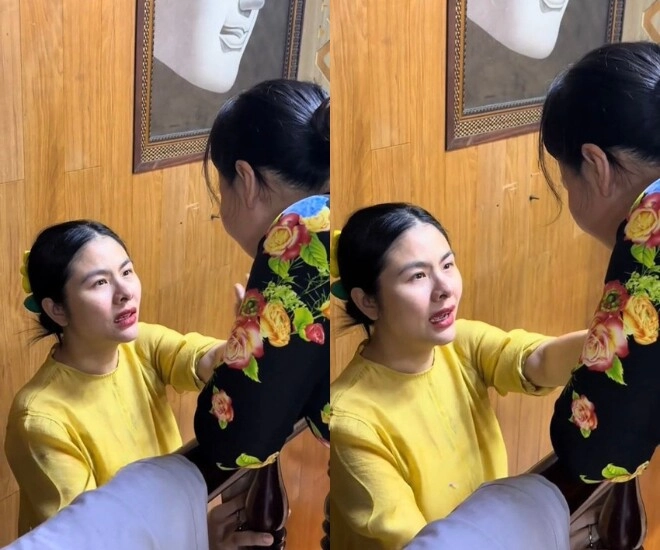 Vân trang gặp mặt liền ôm chầm lấy vợ quý bình 2 người phụ nữ mặt sưng húp nhìn di ảnh lau nước mắt - 3