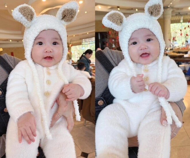 Vẻ bụ bẫm của ái nữ nhà chi bảo 5 tháng tuổi rõ nét thanh tú khoe nụ cười chưa mọc răng cực đốn tim - 1