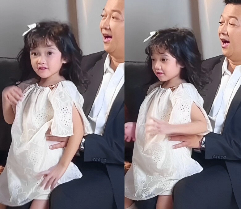 Con gái trường giang được bố cắt tóc từ bé nay sợ người lạ cầm kéo lộ góc nghiêng khoe mũi cao cực xinh xắn - 7