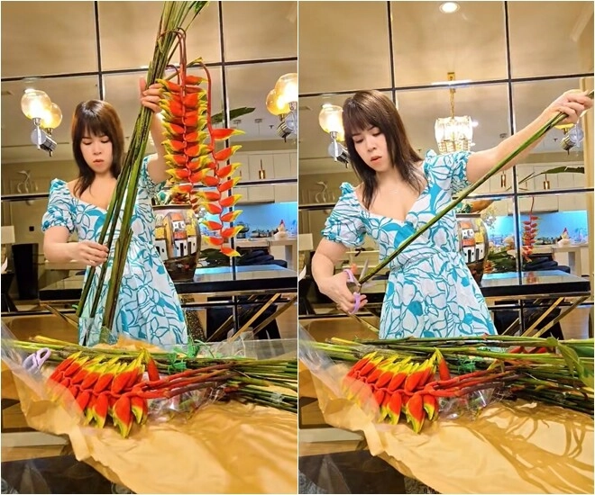 Vợ đảm của mạnh trường cắm hoa lúc 1h sáng loài hoa phong thuỷ đỏ rực hứa hẹn nhiều may mắn tài lộc - 2