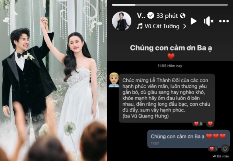 Vũ cát tường thông báo bố ruột qua đời sau lễ thành đôi ba của con đau đớn nhiều rồi từ giờ ba ngủ thật ngon - 4