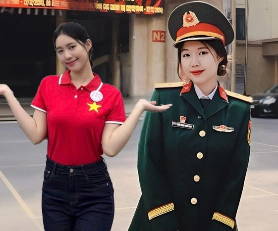 Xuất hiện nữ thiếu uý thi hoa hậu việt nam được khen có nụ cười triệu đô và nhan sắc sáng bừng - 1