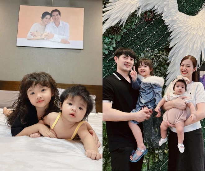 2 con gái của đông nhi như đúc 1 khuôn từ ông cao thắng ái nữ đầu lòng ra dáng chị cả quấn quýt em - 1