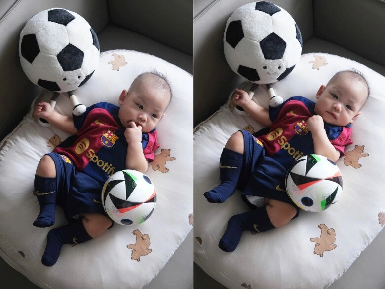 2 hậu duệ của bóng đá việt con trai đoàn văn hậu rõ nét tuấn tú quý tử bùi tiến dũng giống hệt mẹ ukraine - 4