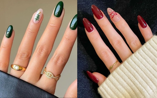 5 mẫu nail trending mùa giáng sinh 2024 tráng gương họa tiết nơ chưa hạ nhiệt - 2
