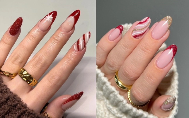 5 mẫu nail trending mùa giáng sinh 2024 tráng gương họa tiết nơ chưa hạ nhiệt - 6