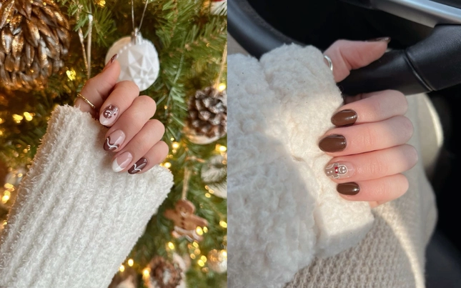5 mẫu nail trending mùa giáng sinh 2024 tráng gương họa tiết nơ chưa hạ nhiệt - 7