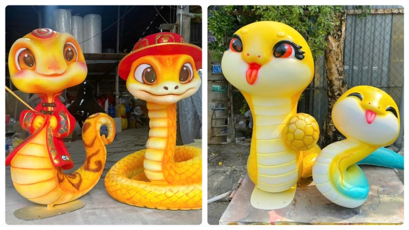Bất ngờ với những hình ảnh dễ thương của linh vật rắn phục vụ tết nguyên đán 2025 - 15