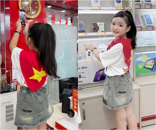 Bé gái hà nội hóa thân thành nữ quân nhân dịp đại lễ a80 được khen xinh hệt cô giáo búp bê đình đám mxh - 11