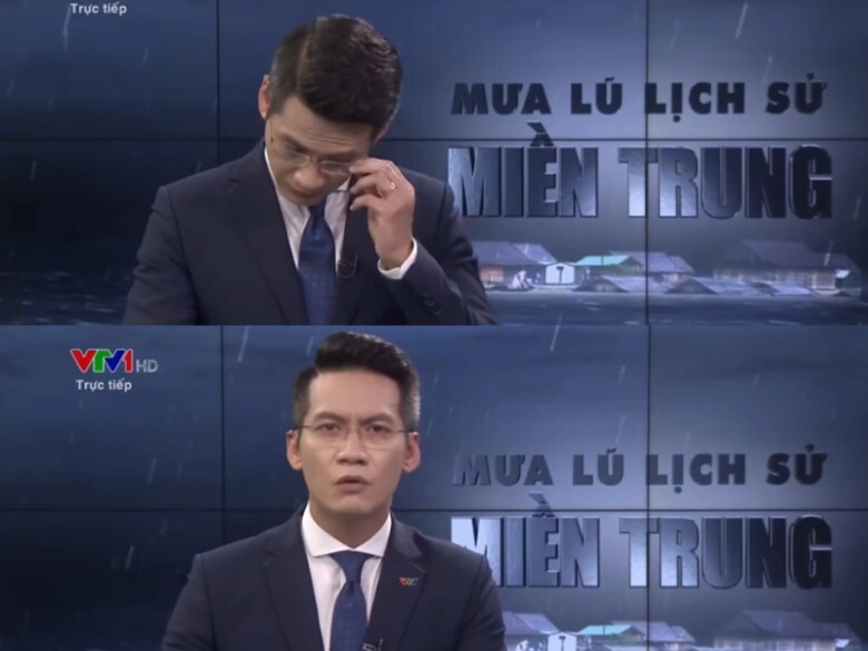 Btv thư hiền mắt đỏ hoe khi đưa tin bão lũ btv tuấn dương nén khóc nói về mất mát của đồng bào - 3