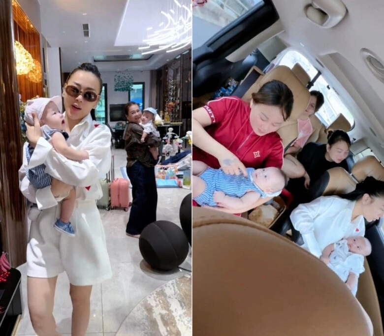 Cặp rồng vàng nhà shark bình 4 tháng tuổi đã cưỡi du thuyền ngắm biển phương oanh có hẳn đoàn người phụ chăm con - 5