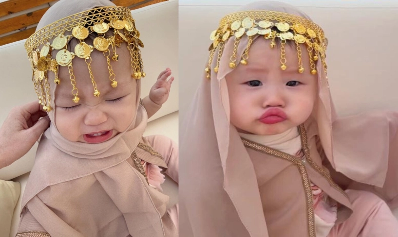 Cặp song sinh nhà phương oanh hóa thành hoàng tử công chúa ở xứ dubai bé jenny được dát vàng trông cực yêu - 6