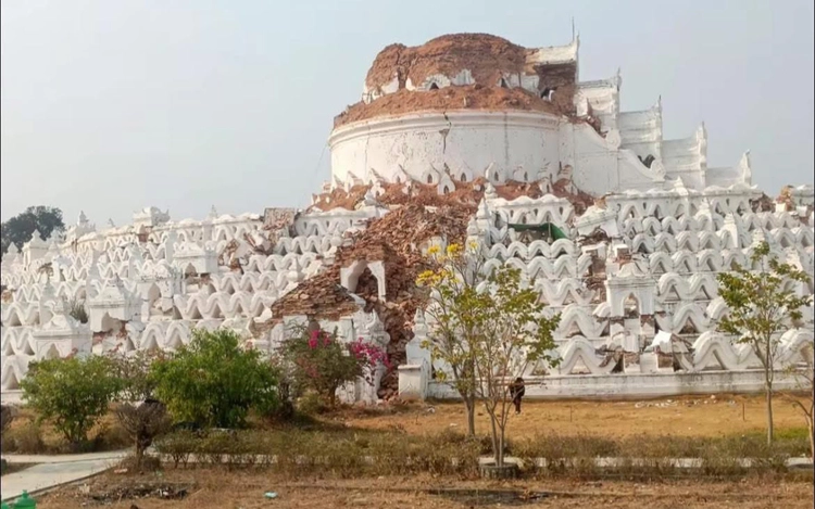 Chùa nổi tiếng ở myanmar bị phá hủy sau động đất - 1