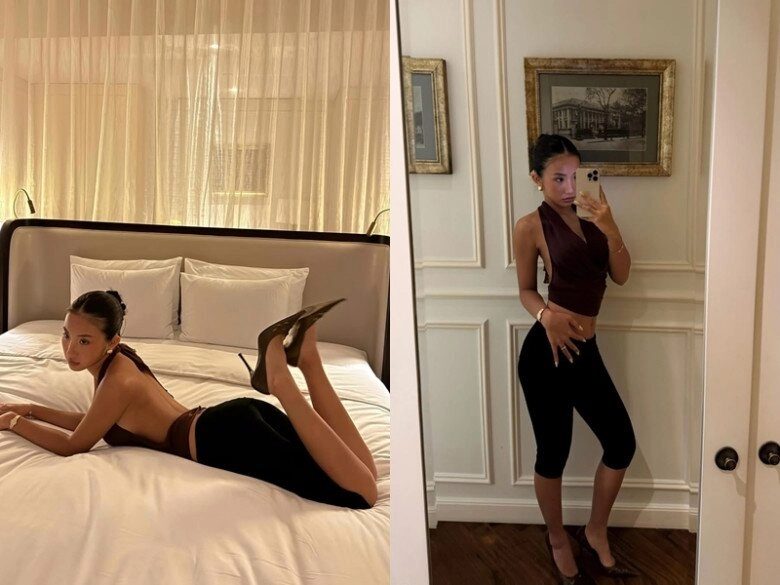 Cô gái 2k4 nổi đình đám mxh lấy chồng thiếu gia năm 18 tuổi nay chăm diện váy cắt khoét quần cỡ gang tay khiến netizen nhức nhối - 9