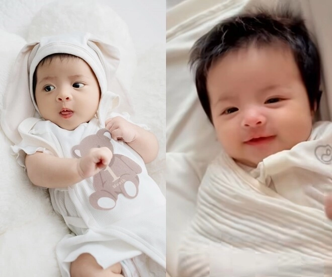 Con gái đông nhi hơn 2 tháng tuổi đã trở thành thánh lia cam ngoại hình tiếp tục là bản sao của ông cao thắng - 1