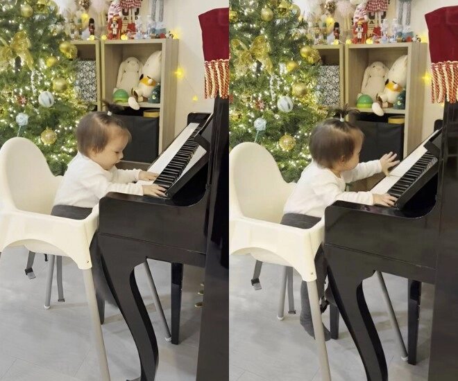 Con gái lai tây nhà lan phương 9 tháng tuổi đã độc tấu piano dáng vẻ cực yêu ai cũng khen có khiếu - 1