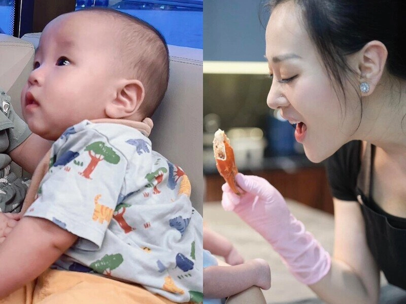 Con gái phương oanh có nết háu ăn được mẹ trêu y hệt bố shark bình riêng con trai lộ rõ đôi tai phú quý - 8