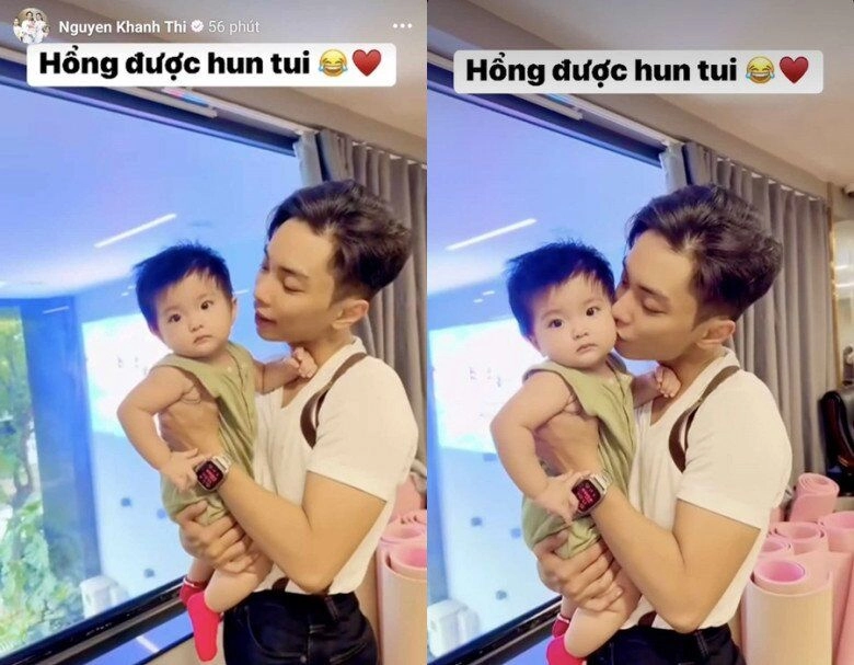 Con gái út giống hệt bố nhà khánh thi - phan hiển có đôi má bánh bao đáng yêu mắt to tròn đen tuyền cực phẩm - 3