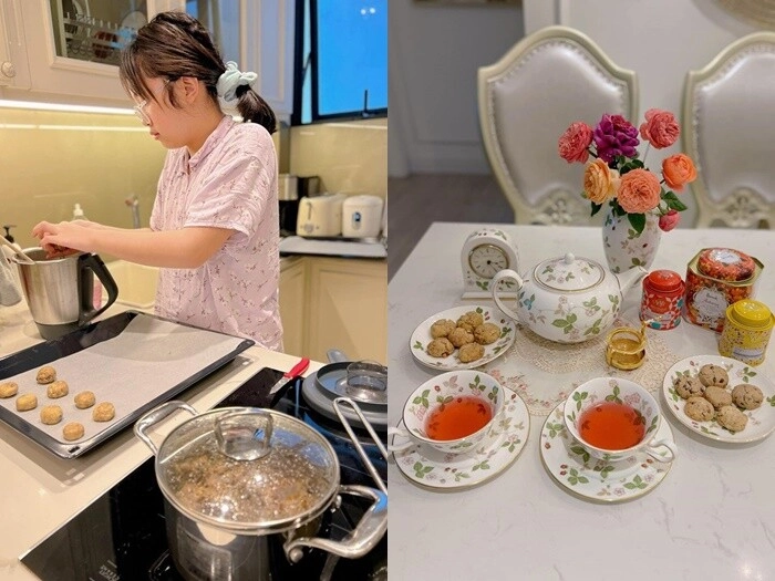 Con sao việt trổ tài làm bánh quý tử nhà lê phương làm bánh trung thu con trai tăng thanh hà cực chuyên nghiệp - 20