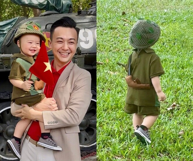 Con trai hoa hậu lê âu ngân anh hóa thành em bé hòa bình gương mặt như sao y bản chính từ bố btv - 1