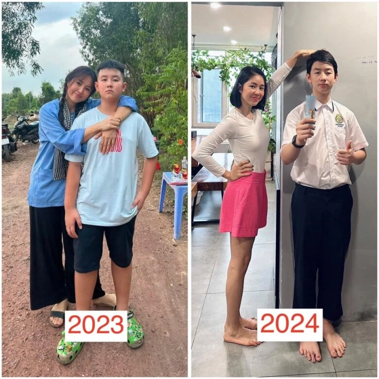 Con trai lê phương lớn nhanh như thổi cao thêm 10 cm chỉ trong 1 năm khiến mẹ phải ngước nhìn khi đứng cạnh - 2