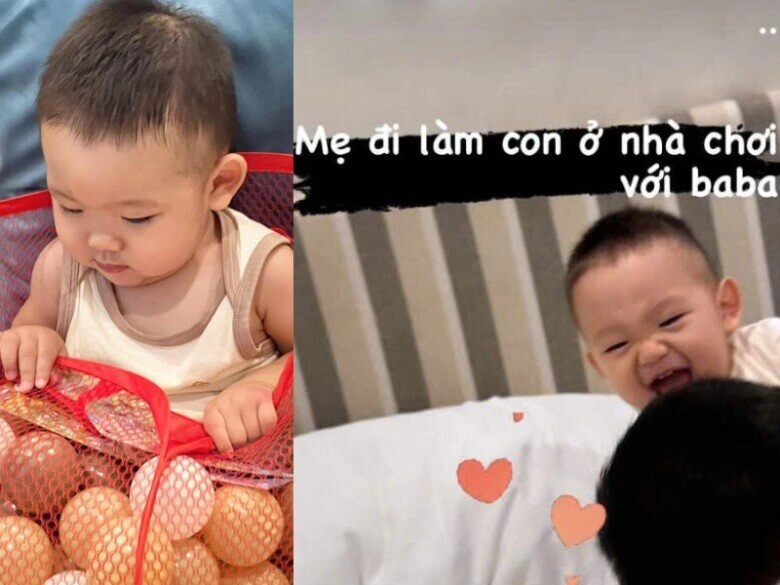 Con trai minh hằng hơn 1 tuổi đã ham học dáng ngồi già hệt như ông cụ non - 10