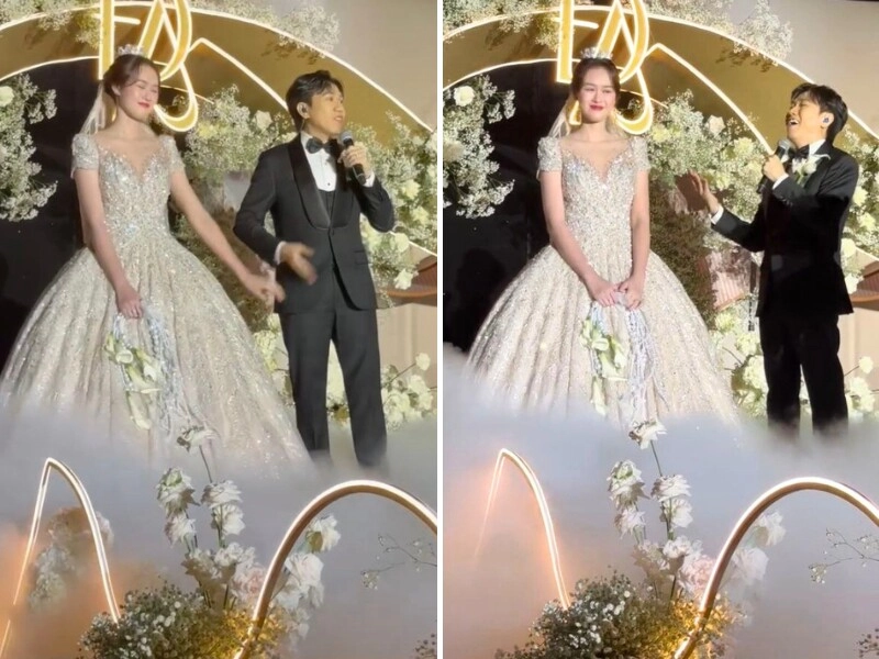 Đám cưới anh đức - quỳnh anh cô dâu diện váy cưới kết 1000 viên pha lê người rao bán chú rể rơi nước mắt - 3