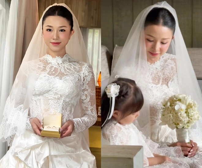 Đám cưới salim - doanh nhân hải long con gái pam iu ơi được mẹ dắt tay vào lễ đường đầu đội nhẫn cưng xỉu - 1