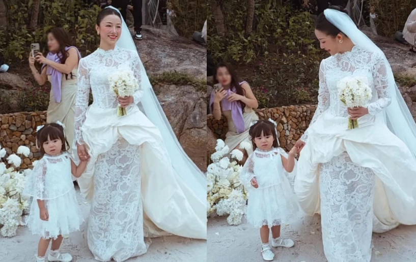 Đám cưới salim - doanh nhân hải long con gái pam iu ơi được mẹ dắt tay vào lễ đường đầu đội nhẫn cưng xỉu - 3
