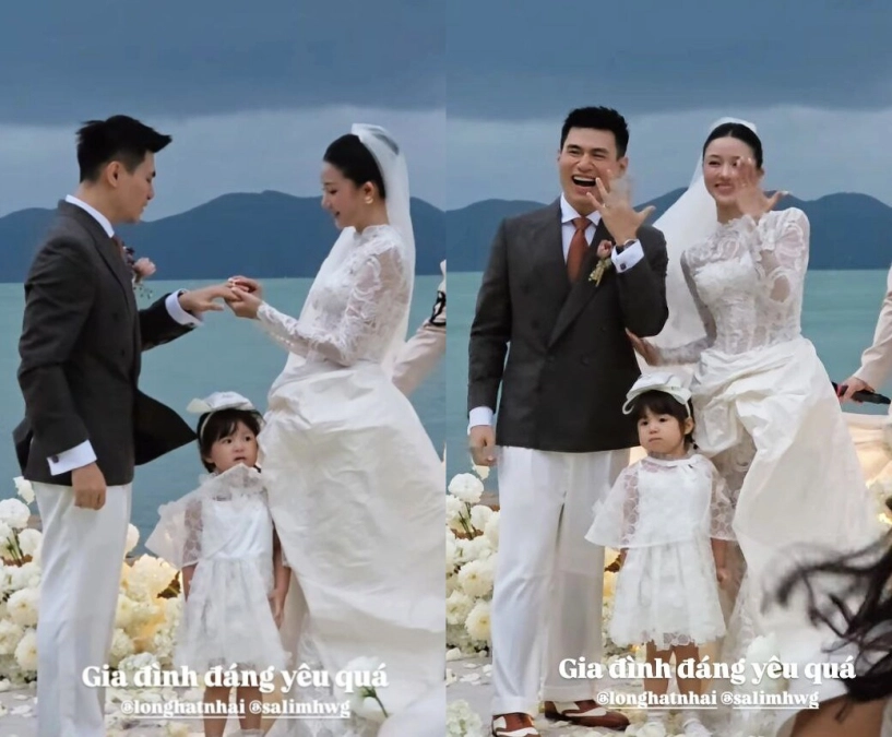 Đám cưới salim - doanh nhân hải long con gái pam iu ơi được mẹ dắt tay vào lễ đường đầu đội nhẫn cưng xỉu - 8