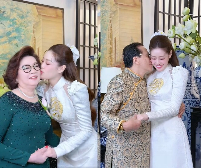 Đám hỏi của hoa hậu khánh vân với chồng hơn 17 tuổi cô dâu bật khóc rơi nước mắt vì được gọi tiếng chồng ơi - 5