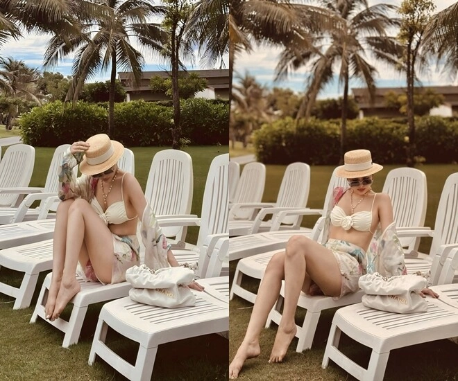 Dâu hào môn phanh lee diện bikini chỉ trung thành 2 gam màu vẫn toát thần thái phu nhân nghìn tỷ - 1