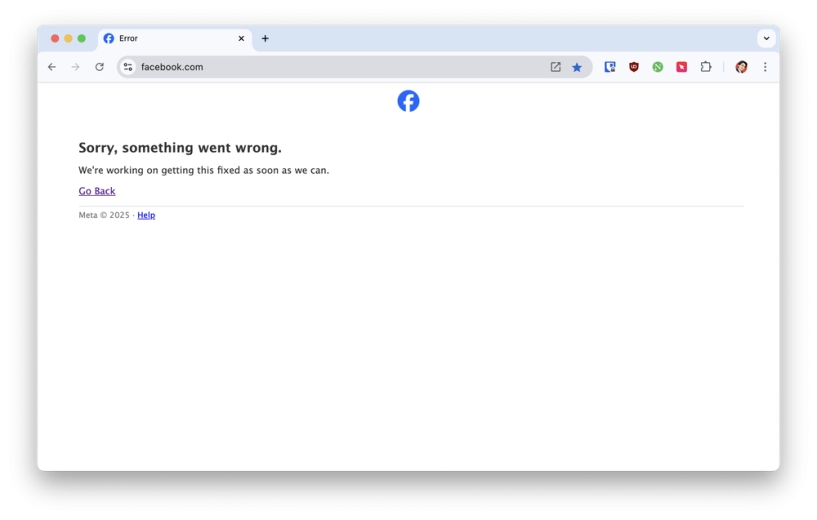 Facebook bị lỗi khiến người dùng không thể truy cập - 1