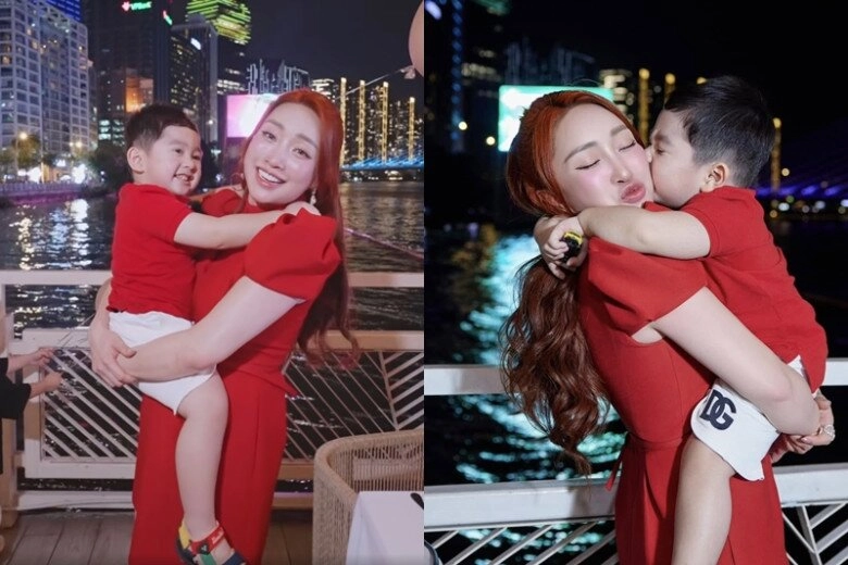 Gia đình chi bảo đi du thuyền ngắm pháo hoa đón năm mới lý thùy chang vất vả bế ẵm quý tử 3 tuổi nặng 22 kg - 5