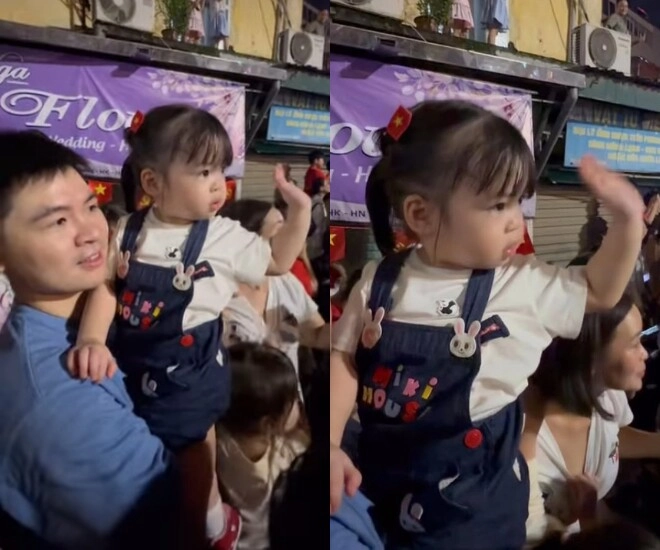 Gia đình đỗ mỹ linh ở biệt thự mặt phố vẫn xuống đường xếp hàng xem diễu binh ái nữ lanh lợi hệt bố doanh nhân - 1