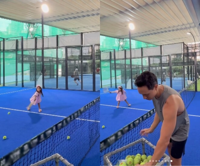Hồ ngọc hà khoe con trai có khiếu thể thao giống kim lý con gái thì đánh bóng mà cứ như múa ba lê - 2