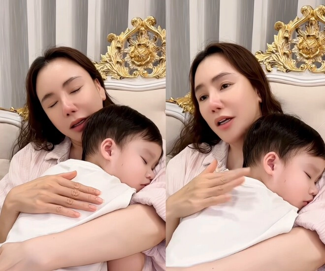 Hồ quỳnh hương ru con trong biệt thự riêng quý tử tuấn tú ngủ ngon trong lòng mẹ trông cực yêu - 1
