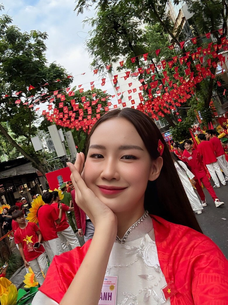 Hoa hậu cao gần 1m90 tham gia diễu binh a80 có bố đại tá mẹ làm bác sĩ là nàng hậu việt duy nhất làm được điều này - 5
