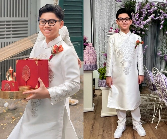 Hoa hậu khánh vân bật khóc vì con riêng của chồng quý tử 11 tuổi giảm cân để làm phù rể cho bố - 6