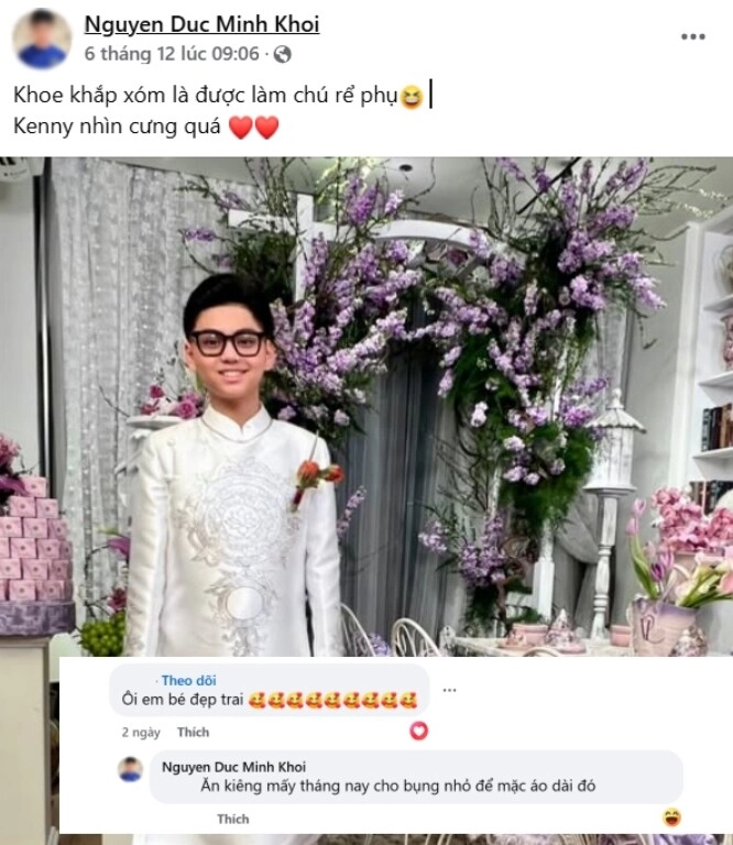 Hoa hậu khánh vân bật khóc vì con riêng của chồng quý tử 11 tuổi giảm cân để làm phù rể cho bố - 7