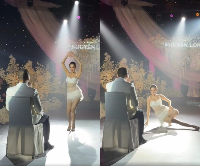 Khánh vân gây tranh cãi vì nhảy sexy trước mặt chồng và dàn khách mời bị nói mất hình ảnh hoa hậu - 1