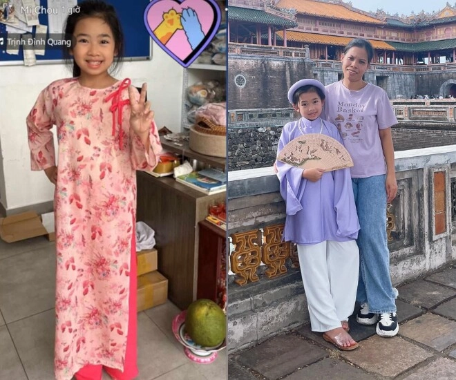 Lavie con gái mai phương trổ mã cao ráo và xinh đẹp nay đã mặc áo dài size gần bằng bảo mẫu - 1