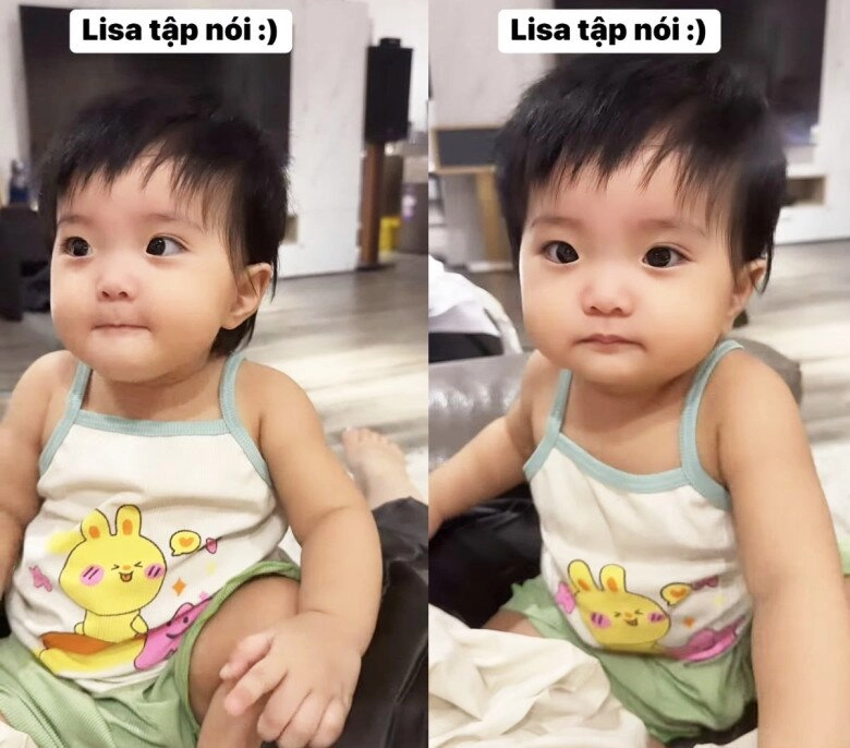 Lisa nhà khánh thi bập bẹ tập nói cực yêu gần 1 tuổi ngày càng tuấn tú với đôi mắt biết cười - 2
