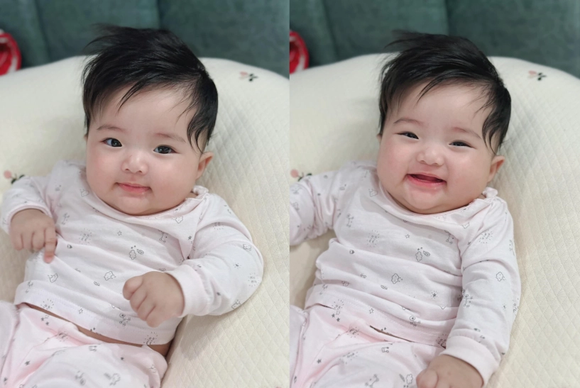 Lisa nhà khánh thi bập bẹ tập nói cực yêu gần 1 tuổi ngày càng tuấn tú với đôi mắt biết cười - 11