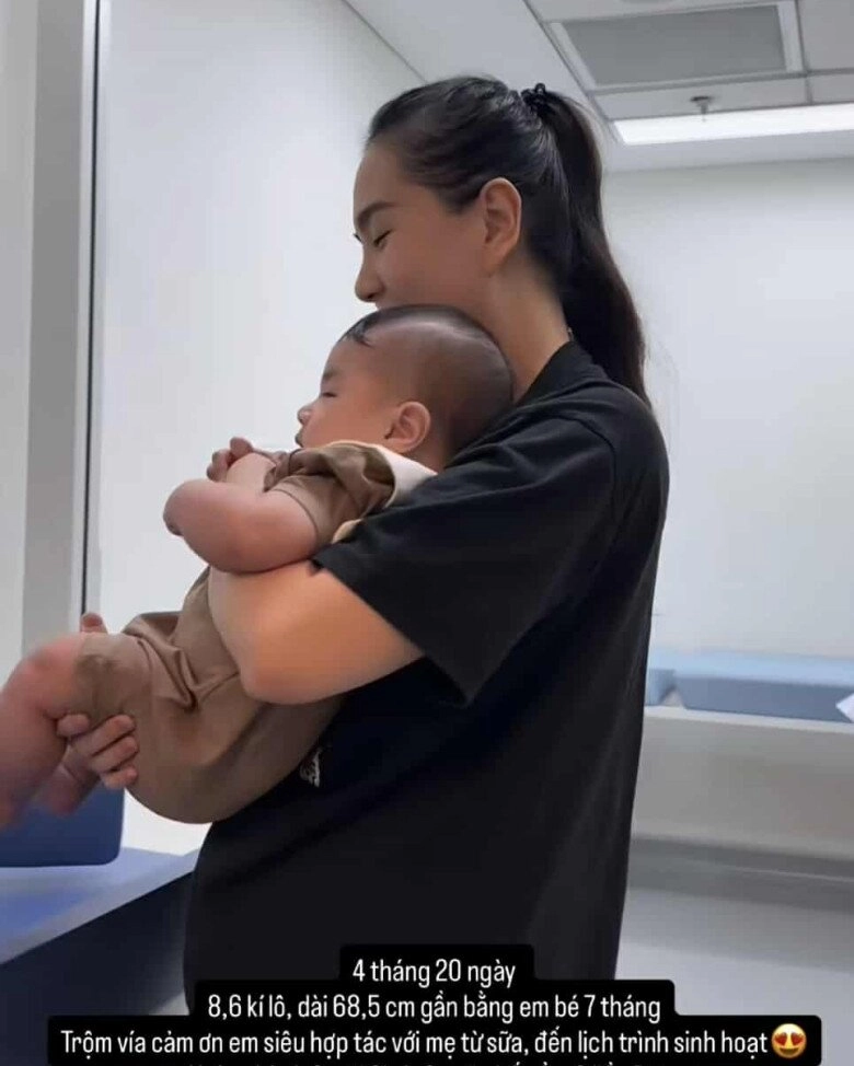 Mc mai ngọc thừa nhận to tay khi làm mẹ bỉm sữa khoe quý tử mới 4 tháng nhưng cân nặng gần bằng bé 7 tháng - 2