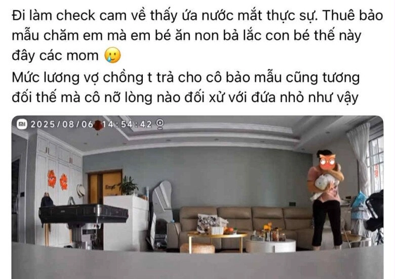 Mẹ bỉm đi làm bật camera giám sát ở nhà lên xem thấy cảnh bảo mẫu chăm con sơ sinh mà ứa nước mắt - 4