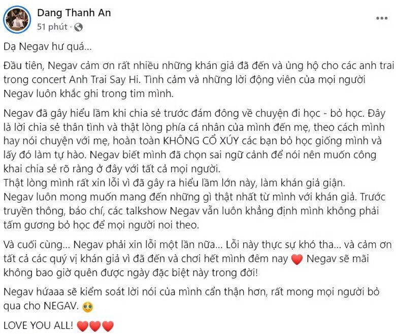 Negav chính thức tái xuất ở concert anh trai say hi tại hà nội bật khóc xin lỗi khán giả sau ồn ào - 8