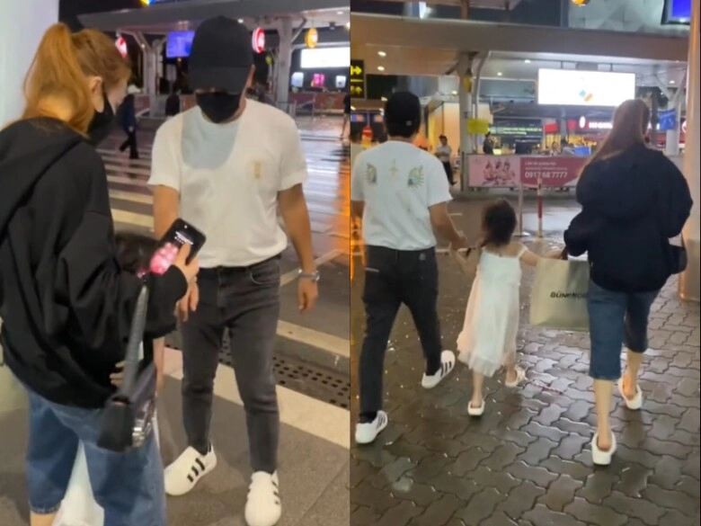 Nhã phương hạnh phúc vì đi làm về có chồng con ra sân bay đón bé destiny có dáng đi giống hệt trường giang - 1