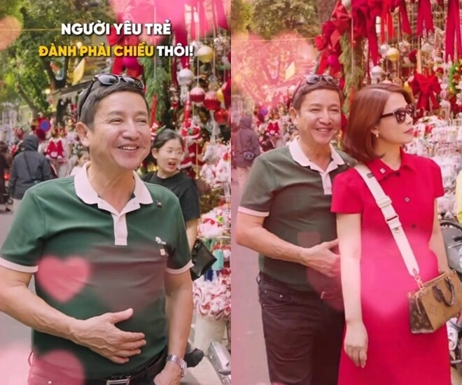 Nsưt chí trung chiều người yêu trẻ tuổi đi chơi dịp giáng sinh vóc dáng bạn gái á hậu thu hút sự chú ý - 1